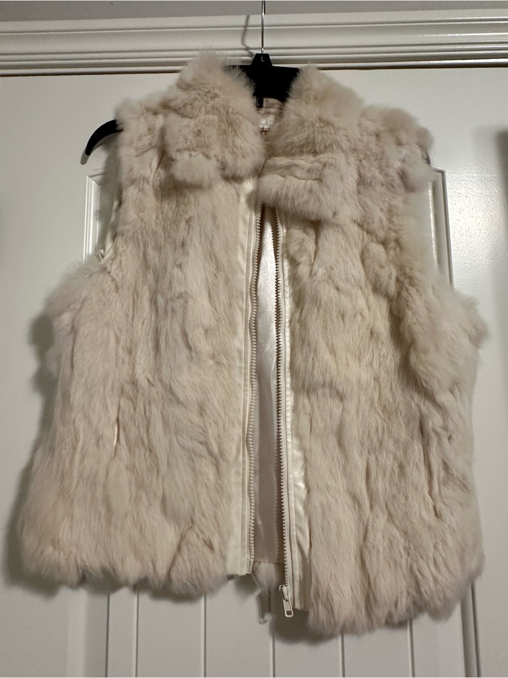 100% White Genuine Rabbit Fur Vest vintage